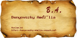 Benyovszky Amélia névjegykártya